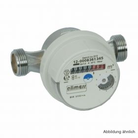 Allmess Aufputz-Wasserzähler Universal EVK 3/130-V-1/2"+m(kalt bis 30°C),3/4"AG