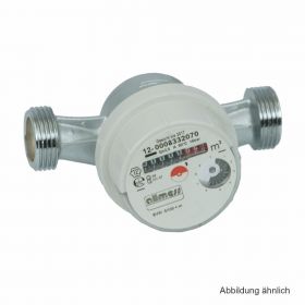 Allmess Aufputz-Wasserzähler Universal EVW 3/130-V-1/2"+m,(warm bis 90°C),3/4"AG