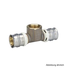 Alpex T-Stück mit Innengewinde Messing, 26 mm x Rp 1/2" x 26 mm