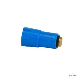 Baustopfen mit Metallgewinde 1/2", blau