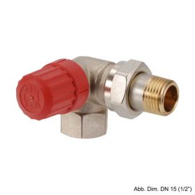 Danfoss Ventilunterteil RA-N 10 3/8" Winkeleck links, matt vernickelt, 013G0232