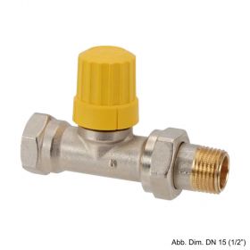 Danfoss Ventilunterteil RA-UN 10, (3/8"), Durchgang, vernickelt, 013G3002