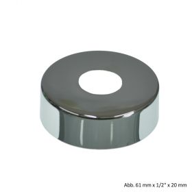 Design-Hahnrosette, 61 mm x 1/2" x 7 mm, Messing verchromt
