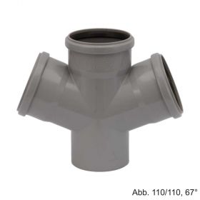 HT-Doppelabzweig DN 75-75-75-67°