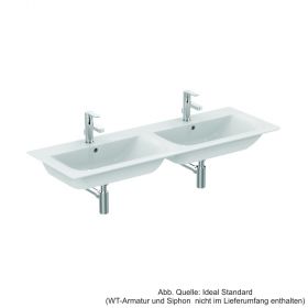 Ideal Standard Connect Air Möbeldoppelwaschtisch mit je 1 Hahnloch und Überlauf 1340x460x165mm, weiss, E027201