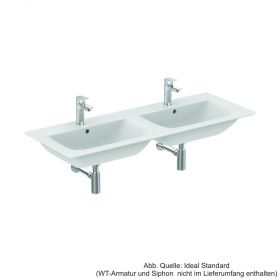 Ideal Standard Connect Air Möbeldoppelwaschtisch mit je 1 Hahnloch und Überlauf 1240x460x165mm, weiss, E027301