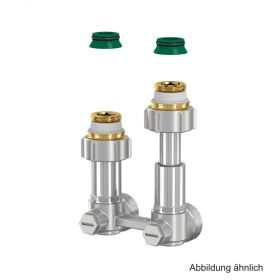 Simplex Zweirohr-Hahnblock ET/50 Eck Ausgleichsteleskop, 3/4"-AG, mit Kon/Nip