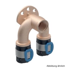 Geberit FlowFit Doppelanschlusswinkel 90°, 16 mm x 1/2" x 16 mm, L: 52 mm