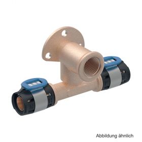 Geberit FlowFit T-Anschlusswinkel 90°, abgsetzt, 20 mm x 1/2" x 20 mm, L: 36 mm