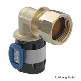 Geberit FlowFit Übergangsbogen 90° mit ÜWM, 16 mm x 3/8"