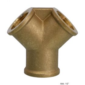 Messing 3-Wege Verteilerstück mit Innengewinde 3/8"