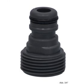 PVC-U Hydro-Fit Gewindestück, AG x Klickstecker 3/4", Grau