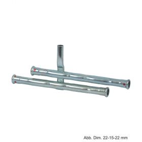 Geberit Mapress C-Stahl Heizkörperanschluss für Rücklauf, 22 x 15mm