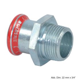 Geberit Mapress C-Stahl Übergangsstück AG, 12mm x 3/8"