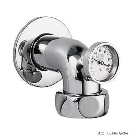 GROHE Abgangsbogen Ausladung 90mm mit Thermometer 1 1/2"x5/4" chrom, 12444000