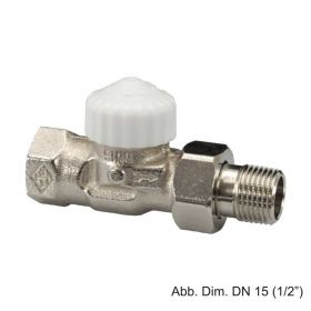 HEIMEIER Thermostat-Ventilunterteil V-exact II, Durchgang, DN 20 (3/4"), vernickelt, 371203000