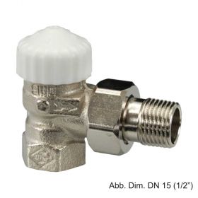 HEIMEIER Thermostat-Ventilunterteil V-exact II, Eckform, DN 20 (3/4"), vernickelt, 371103000