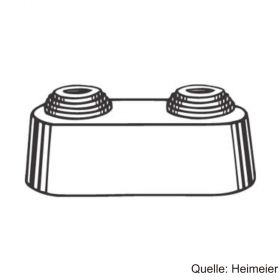 HEIMEIER Doppelrosette teilbar, aus Kunstoff weiß, Mittenabstand 50mm, 052000093