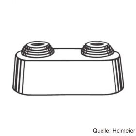 HEIMEIER Doppelrosette teilbar, Kunstoff weiß, Mittenabstand 50mm, 052000093