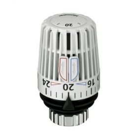 HEIMEIER Thermostat-Kopf K mit eingebautem Fühler sowie Skala m. Temperaturwerten, weiß Standard, 600000600