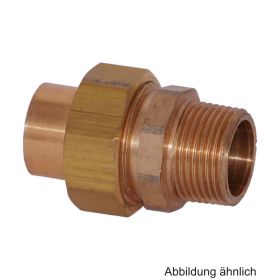 Lötfitting Rotguss Verschraubung flachdichtend, Serie 4331G, 18 mm x 1/2" AG