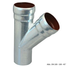 Loro-X-Stahl-Abflusssystem Abzweig, DN 150-100-45°