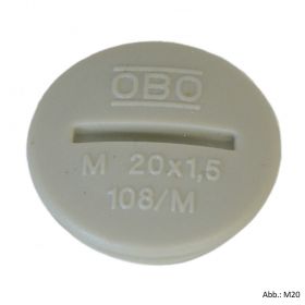 OBO Verschlussschraube M12, Polystrol, lichtgrau 2033003