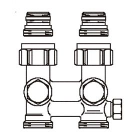 Oventrop ZBU-Absperrverschraubung Multiflex F 1/2"AG x 3/4"AG, Durchgang, 1015993