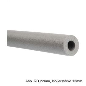 Isolierschlauch aus PE-Weichschaum,L: 1m,angeschlitzt,RD 12mm/Isolierst. 27mm