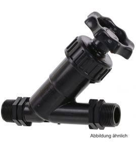 Plasson Serie 18, Schrägsitzventil mit 2x AG, 1 1/4"