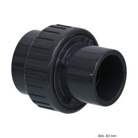 PVC-U Verschraubung, Anschluss: Klebemuffe x Stutzen 10 bar, 50 mm