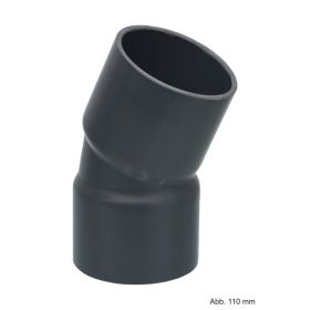 PVC-U Bogen 30°, aus Rohr hergestellt, Klebemuffe, 10 bar, 225 mm