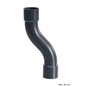 PVC-U S-Bogen, aus Rohr hergestellt, Klebemuffe, 10 bar, 40 mm