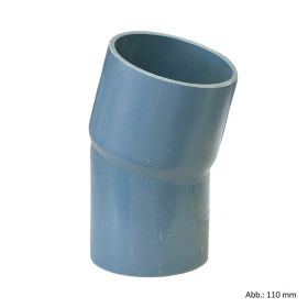 PVC-U Bogen 15°, aus Rohr hergestellt, Klebemuffe x Klebestutzen, 12,5 bar, 140 mm