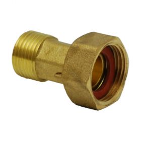 Wasserzählerverschraubung Messing blank mit Dichtung,1/2"AG x 3/4"Überwurfmutter