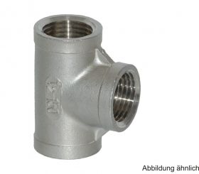 Edelstahl T-Stück mit 3 Innengewinden, Serie 130, 1/8"