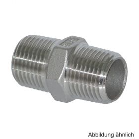 Edelstahl Doppelnippel mit 2 Außengewinde, Serie 280, 1/8"