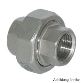 Edelstahl Verschraubung mit 2 Innengewinden, flachdichtend, Serie 330, 1/8"