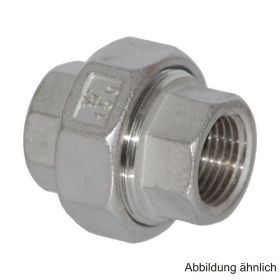 Edelstahl Verschraubung mit 2 Innengewinden, konischdichtend, Serie 340, 1/8"