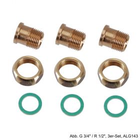 Siemens Rotgussverchraubung G 1/2"/ R 3/8", 3er Set, ALG133