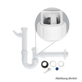 Kugelverschluss-Siphon 1 1/2" m. Reinigungsöffng. /Geräteanschluss Abgang DN40