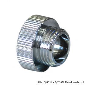 Reduzierstück 3/4" IG x 1/2"AG Metall verchromt