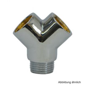 Gabelstück, 1/2" AG x 1/2" IG x 1/2" IG, Messing verchromt