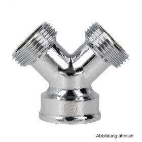 Y-Stück, 3/4" IG x 3/4" AG x 3/4" AG, Messing verchromt