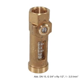 Taconova Abgleichventil SETTER Inline AV23,DN15,G 3/4" x Rp 1/2",0,6 - 2,4 l/min