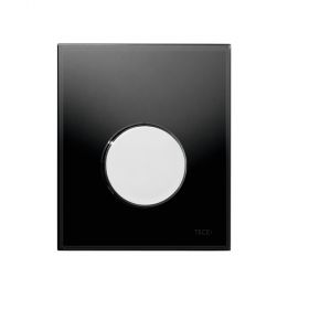 TECE Urinal-Betätigungsplatte TECEloop, Glas schwarz Taste chrom glänzend