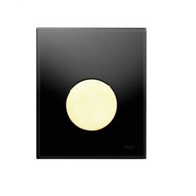 TECE Urinal-Betätigungsplatte TECEloop, Glas schwarz Taste gold
