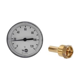 Bimetall-Zeigerthermometer, Gehäuse D=63mm aus Kunststoff, Tauchstutzen 40 mm