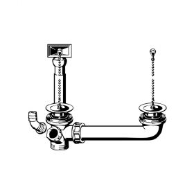 Viega Ab- und Überlaufgarnitur für Doppelspülen 1 1/2"