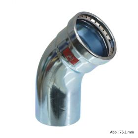 Viega Prestabo labs-frei, Modell 1126.1XLLF, Bogen 45° I-A, 76,1 mm